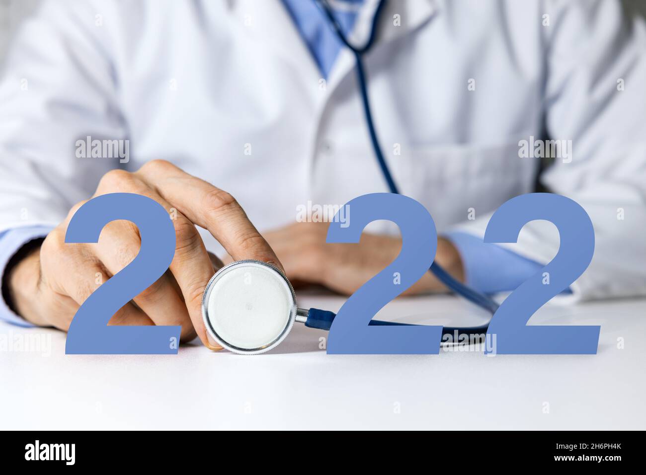 happy and healthy new 2022 year. healthcare and medical calendar concepts Stock Photo