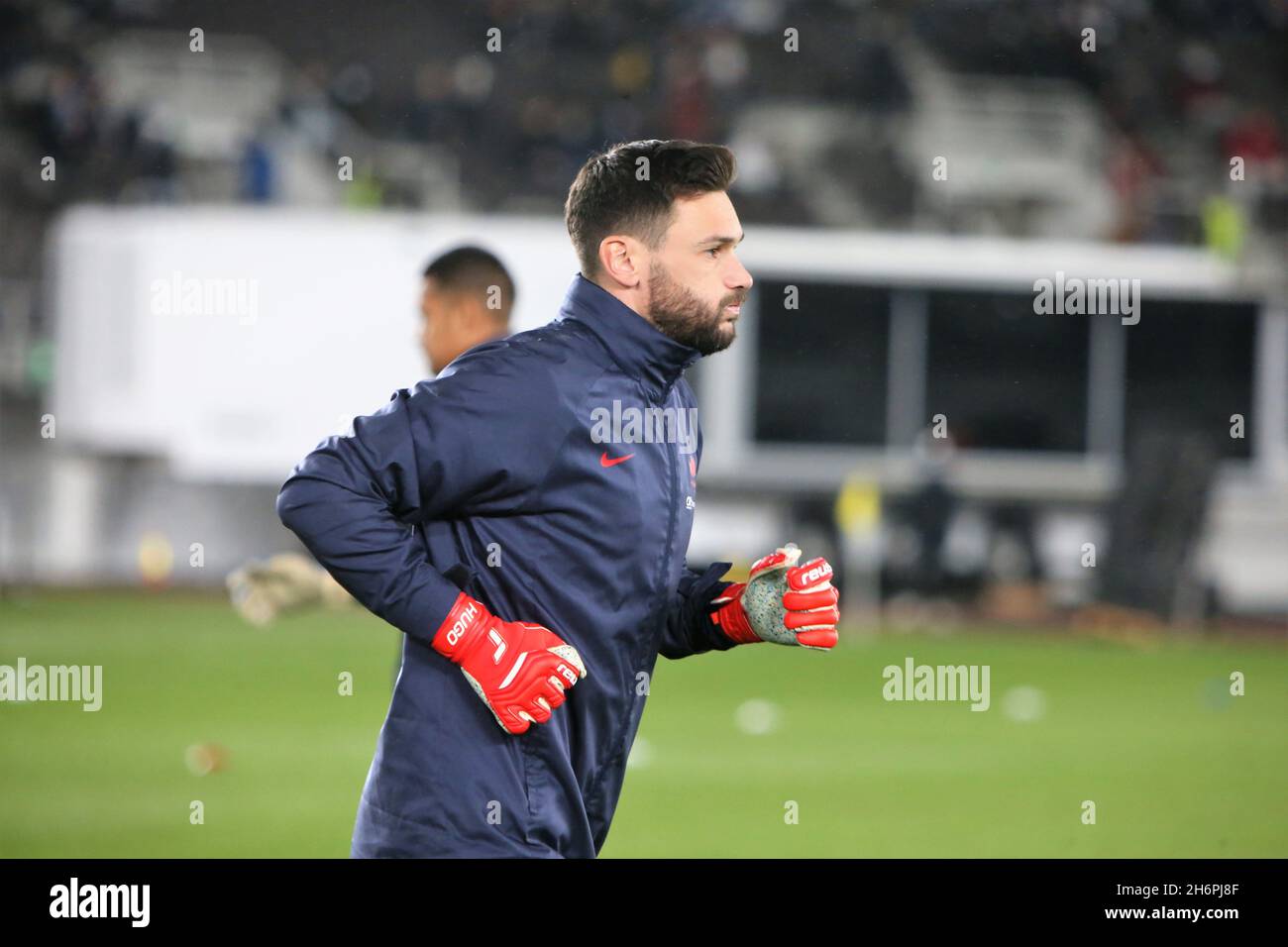 Hugo Lloris of France warms up during the FIFA World Cup 2022, Qualifiers Group D football match between Finland and France on November 16, 2021 at Olympiastadion in Helsinki, Finland - Photo: Laurent Lairys/DPPI/LiveMedia Stock Photo