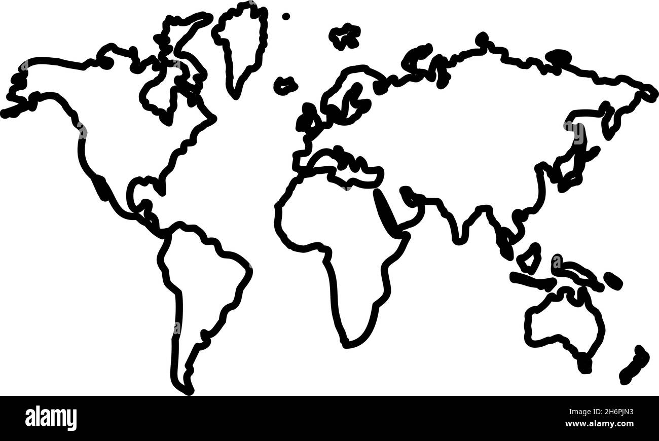 Blackline Map of the World