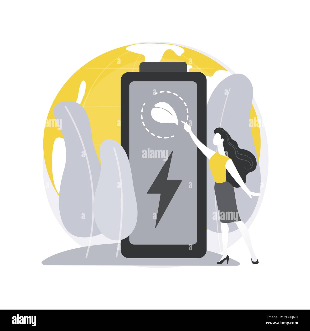 Eco battery abstract concept vector illustration Stock Vector Image ...