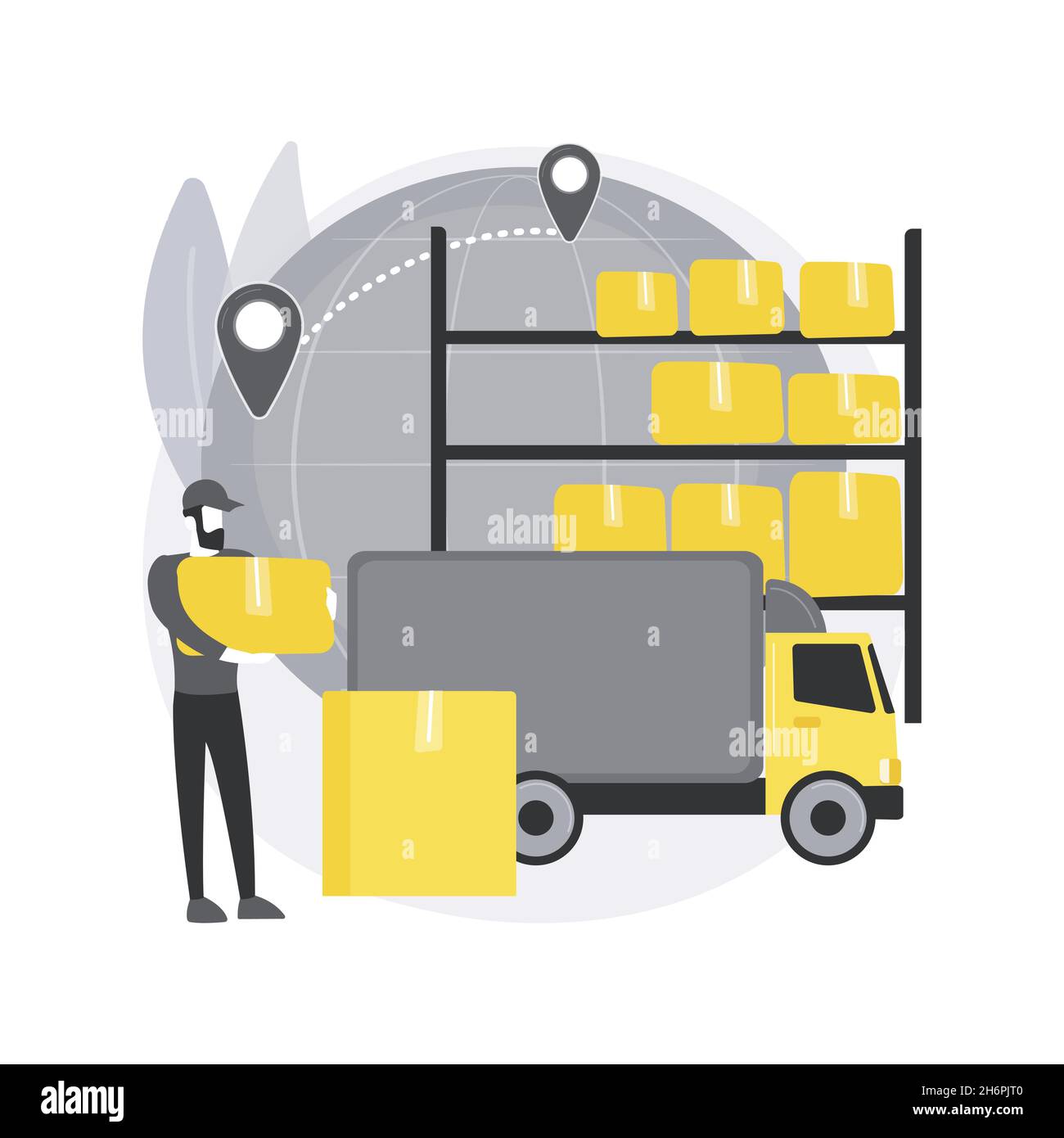 Transit warehouse abstract concept vector illustration Stock Vector