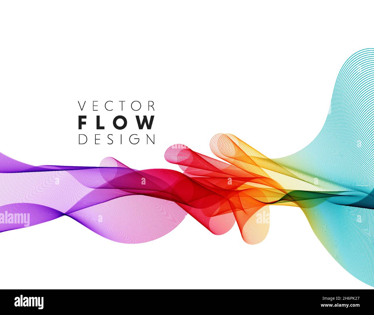 Vector abstract colorful flowing wave lines isolated on white background. Design element for wedding invitation, greeting card Stock Vector