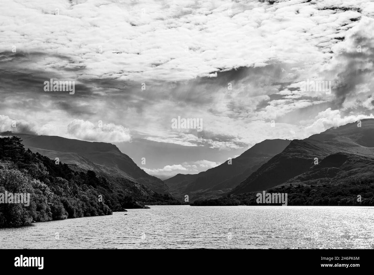 Llyn Padarn lake Llanberis, Snowdonia, Wales, UK, Stock Photo