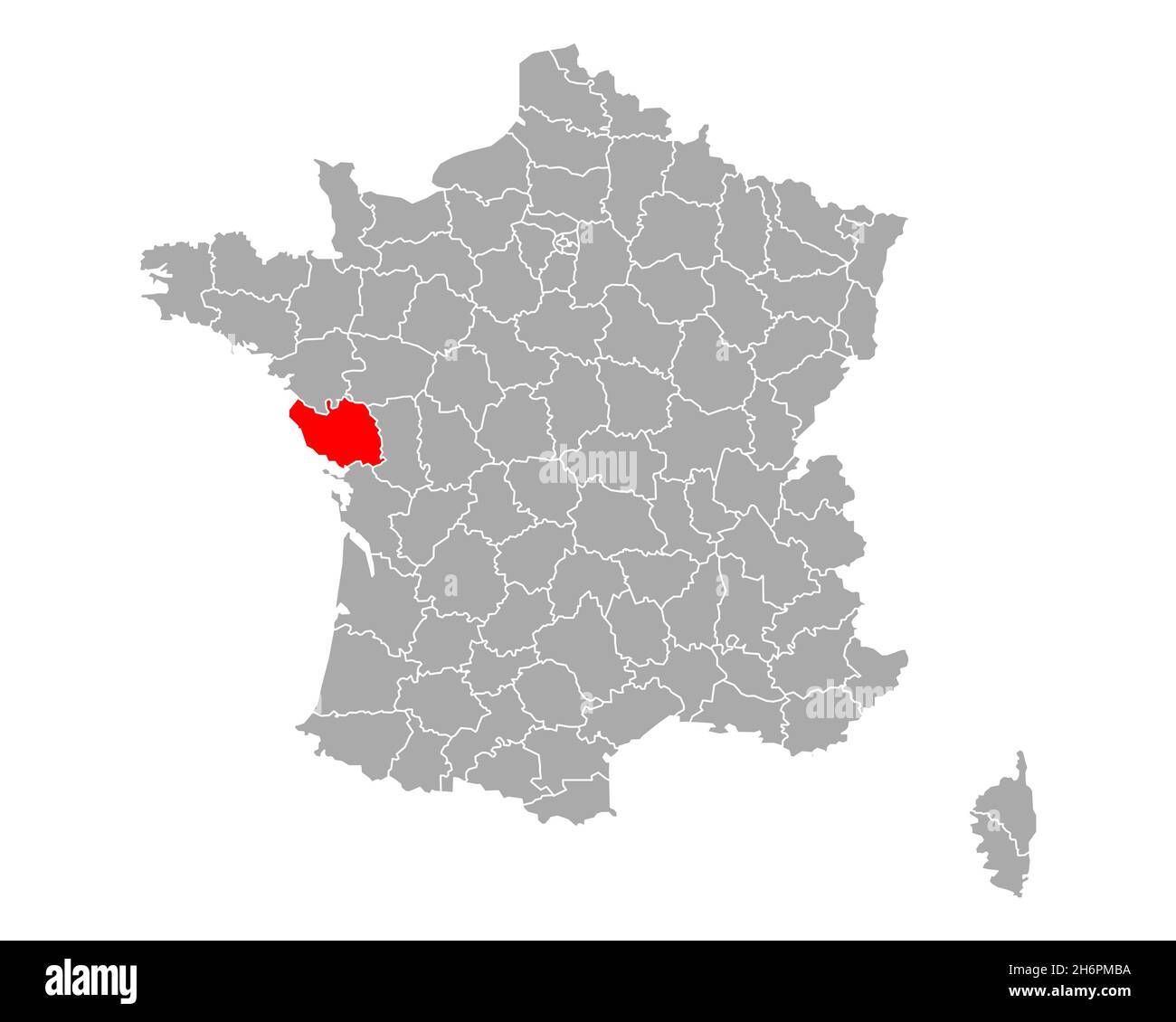 Map of Vendee in France Stock Photo Alamy