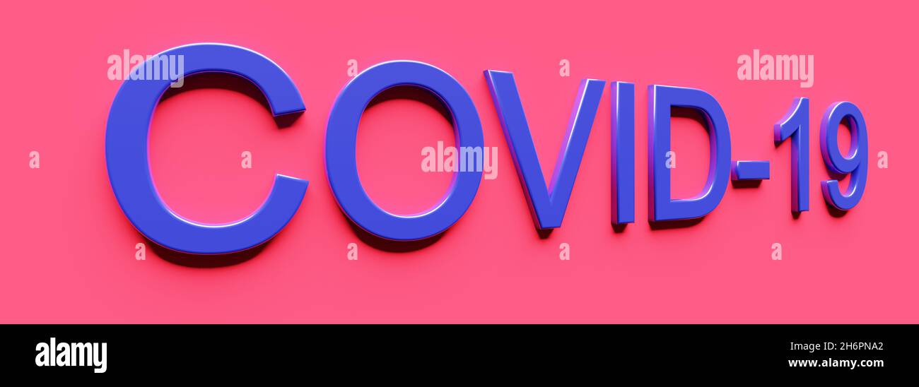 Illustration of word covid-19 virus coronavirus. 3d rendering Stock Photo