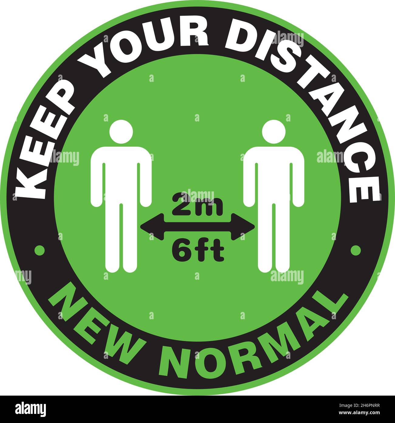 Keep Your Social Distance. Signage or Sticker for help reduce the risk of catching coronavirus Covid-19. Vector Door Sign or Sticker. Open business as New Normal. Stock Vector