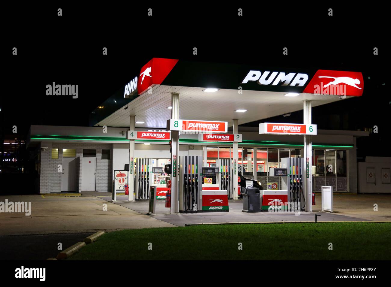 Puma petrol station at night in Darwin, Northern Territory, Australia Stock Photo