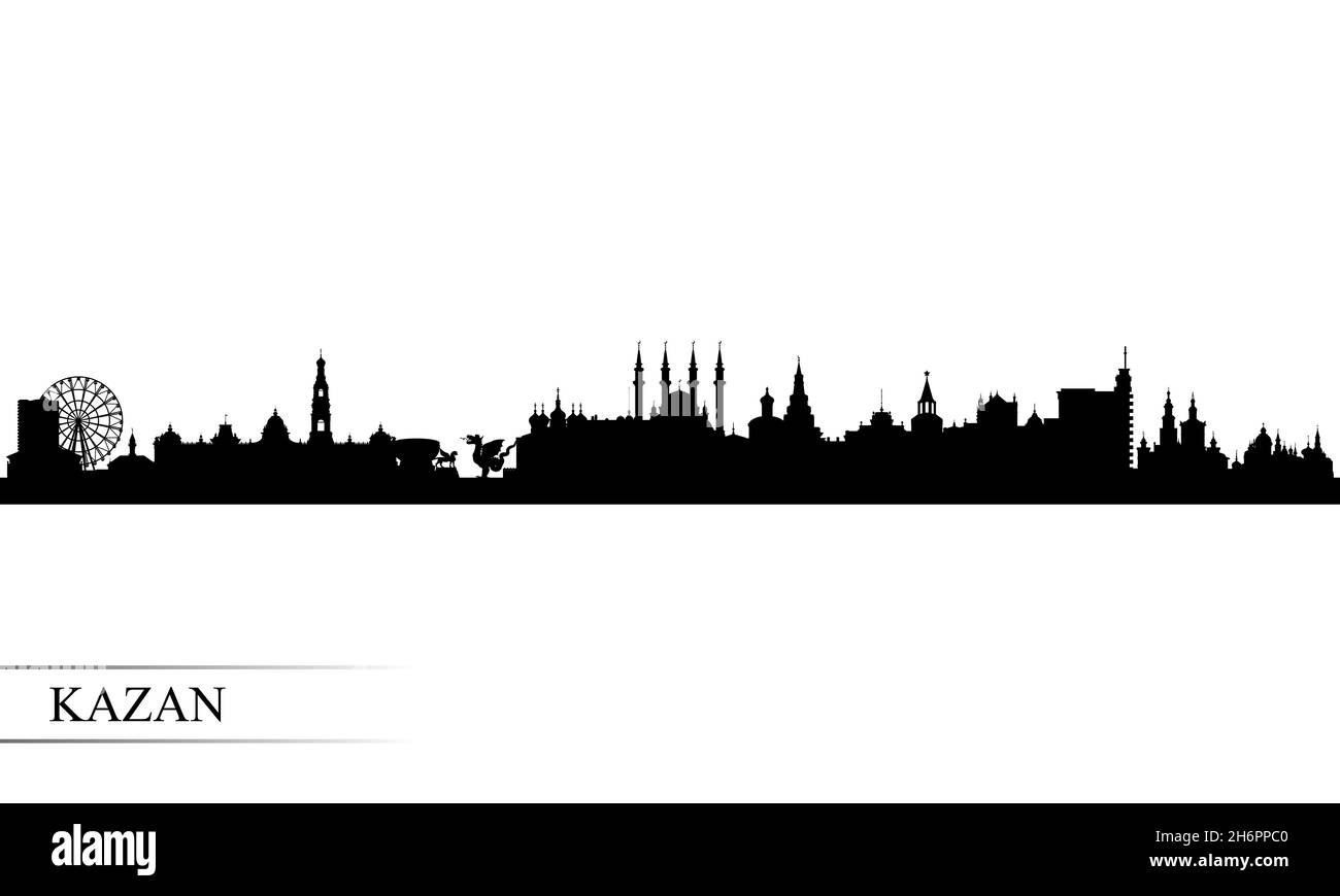 Kazan city skyline silhouette background, vector illustration Stock Photo -  Alamy