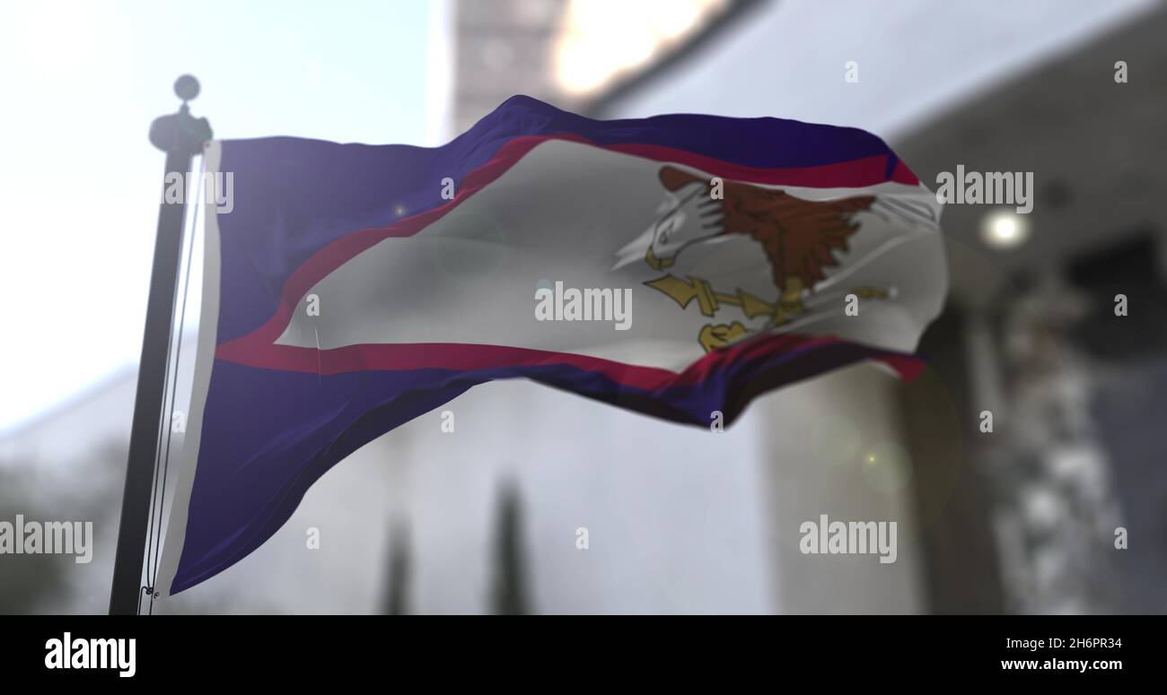American Samoa national flag. Politics and news 3D illustration Stock