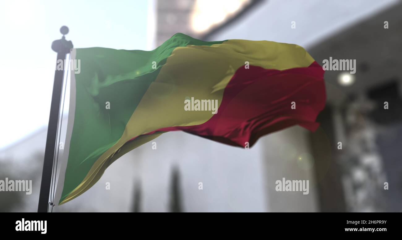 Republic of the Congo waving national flag 3D illustration Stock Photo ...