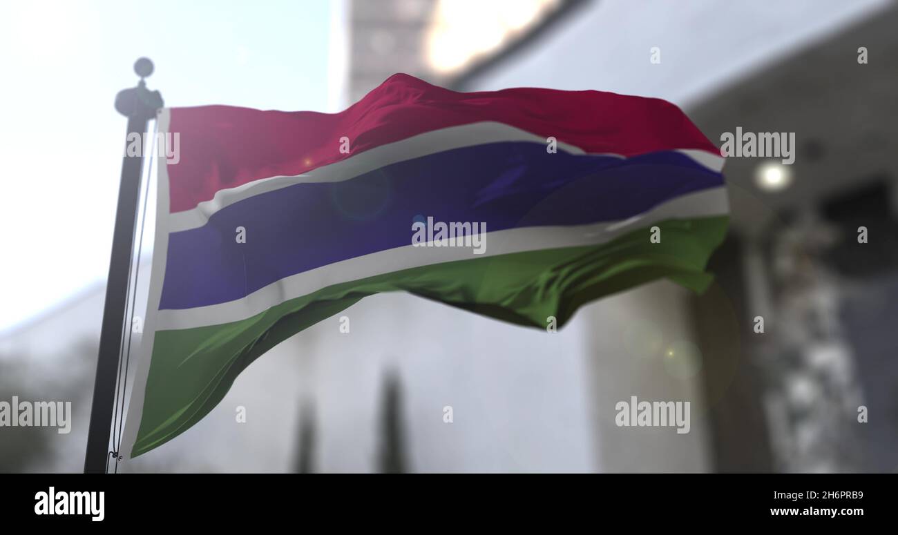 Gambia waving national flag 3D illustration Stock Photo - Alamy