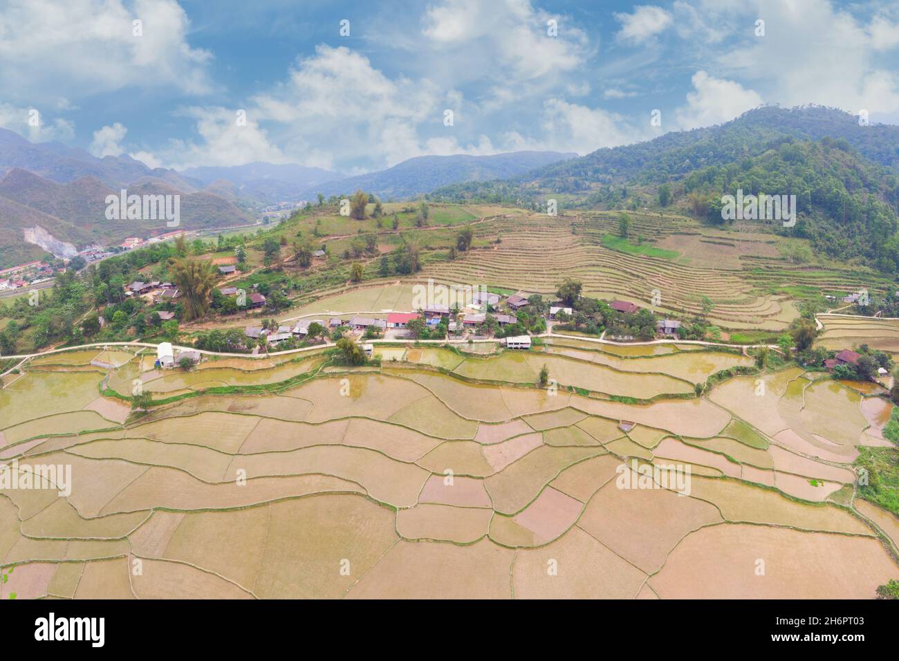 Aerial view of rice fields in Ha Giang area, Vietnam Stock Photo - Alamy