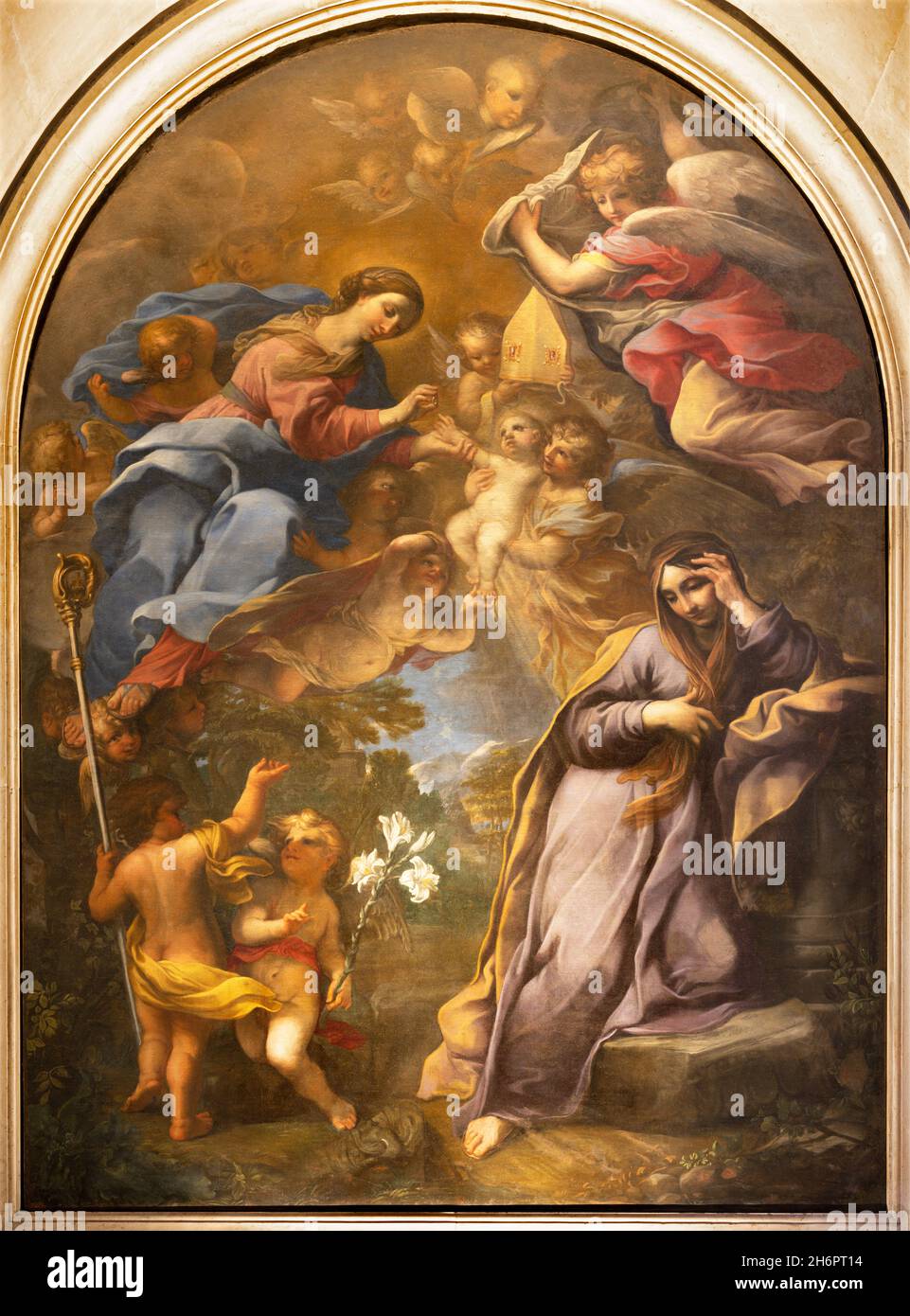 Rome -  The  Dream of mother of St. Robert of Molesme (one of Cistercians founders) in church Basilica di Stanta Croce in Gerusalemme Stock Photo