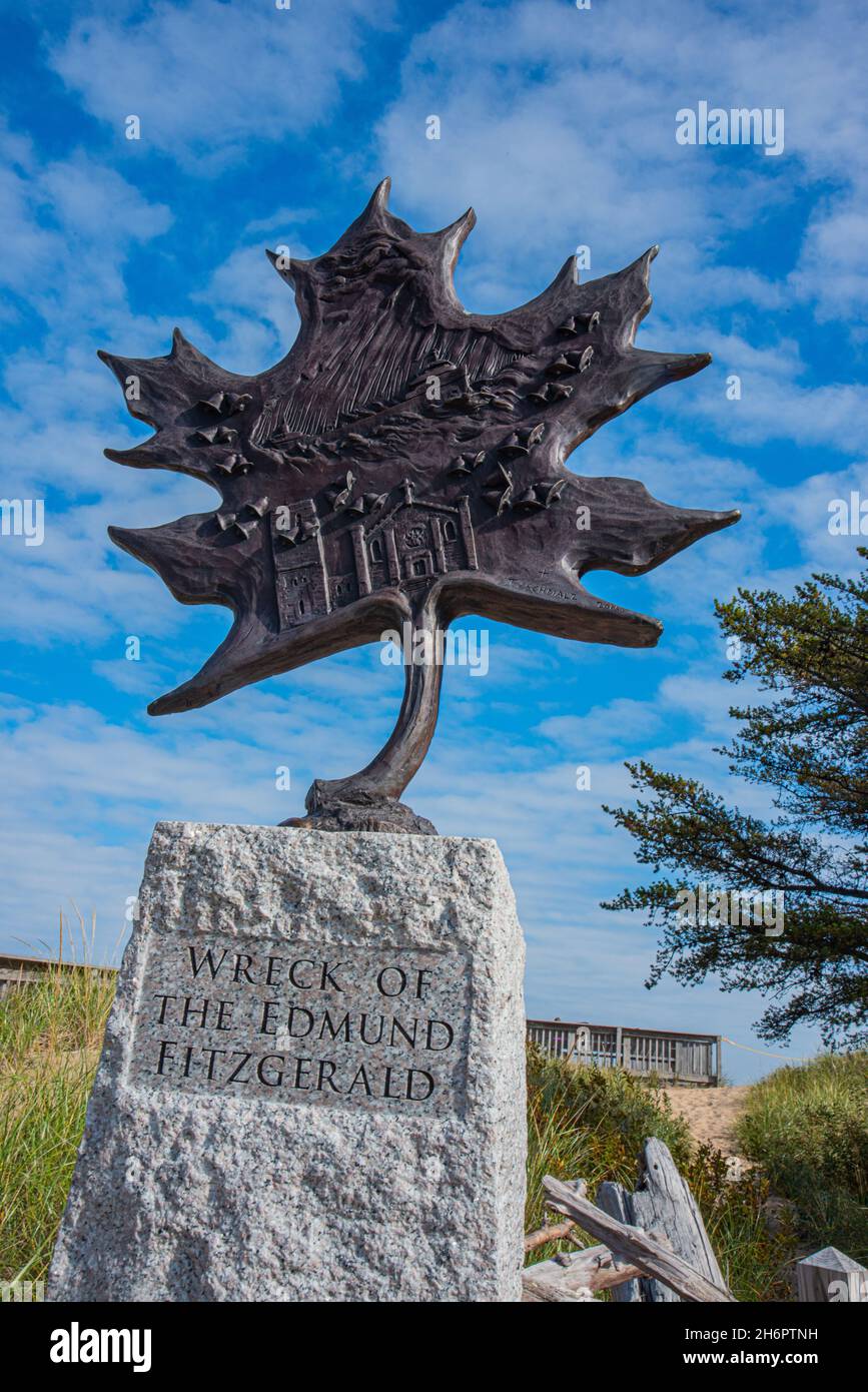 The wreck of the Edmund Fitzgerald Memorial in Whitefish Point upper Michigan USA Stock Photo
