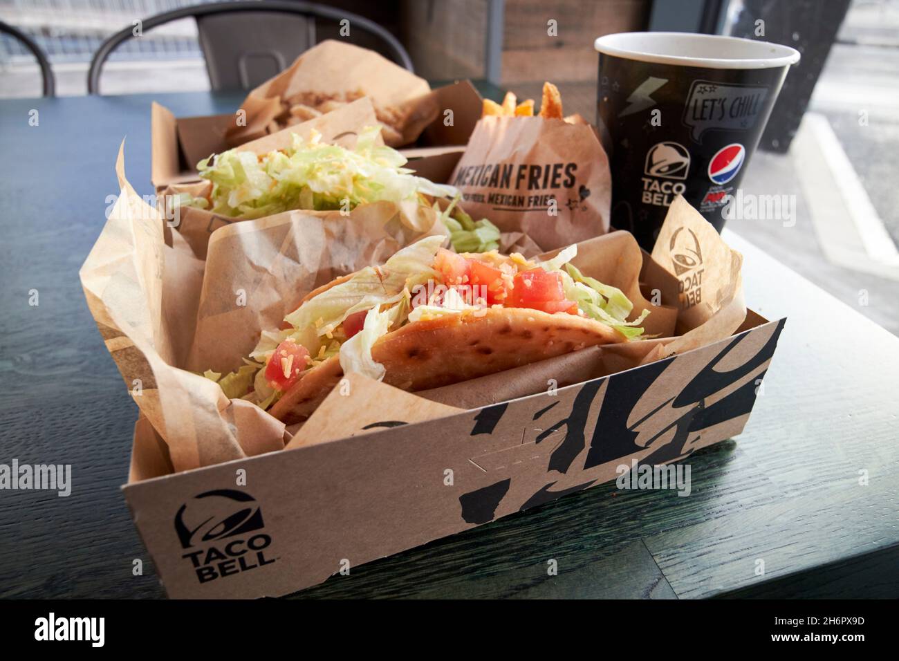 taco bell 5 pounds chalupa cravings box fast food Liverpool merseyside uk Stock Photo
