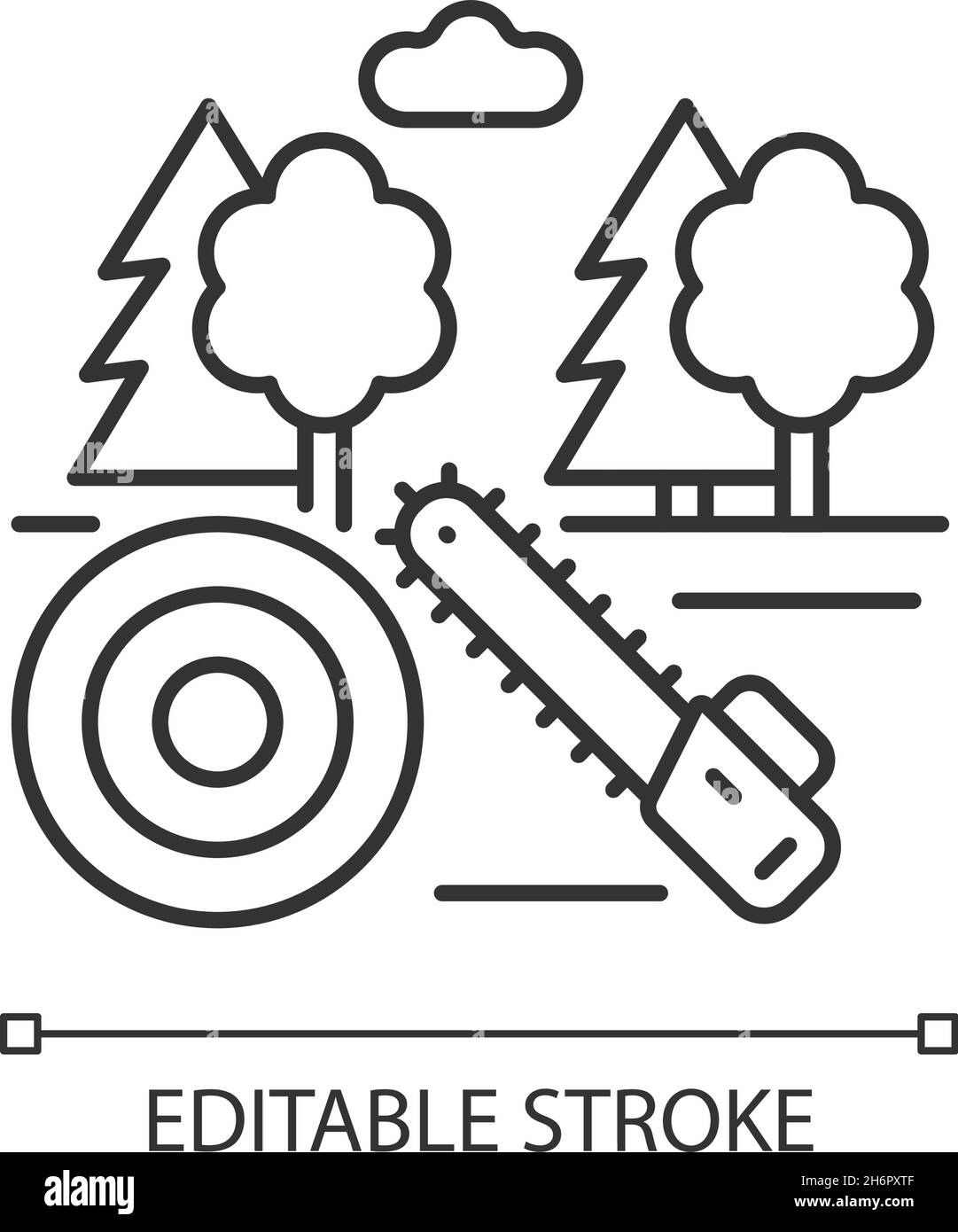 Working forest linear icon Stock Vector Image & Art - Alamy