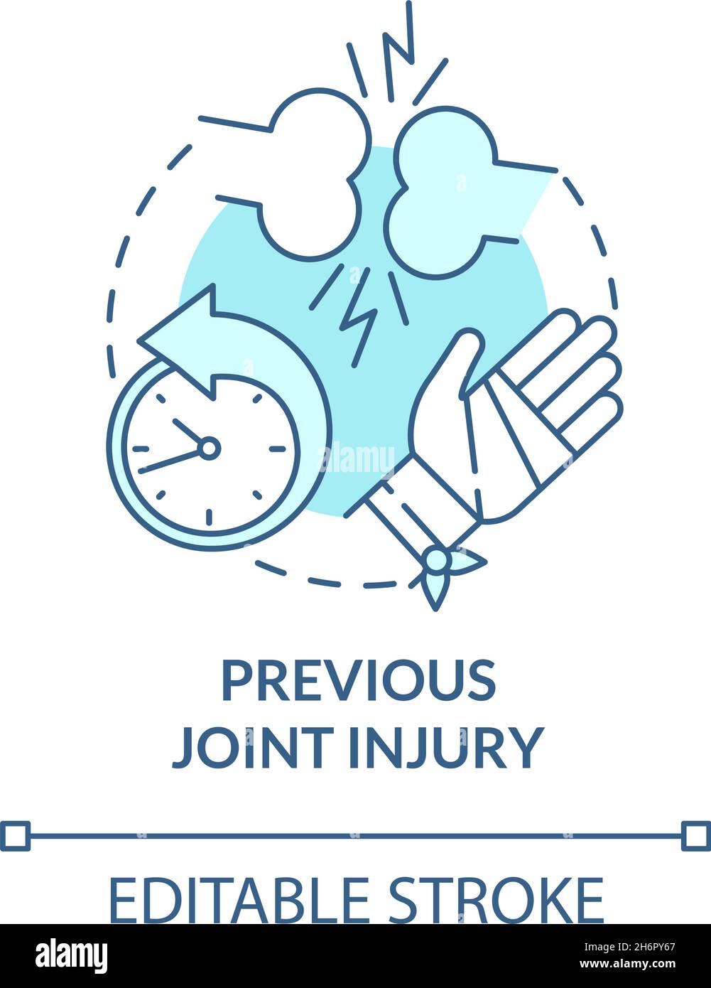 Previous joint injury blue concept icon Stock Vector Image & Art - Alamy