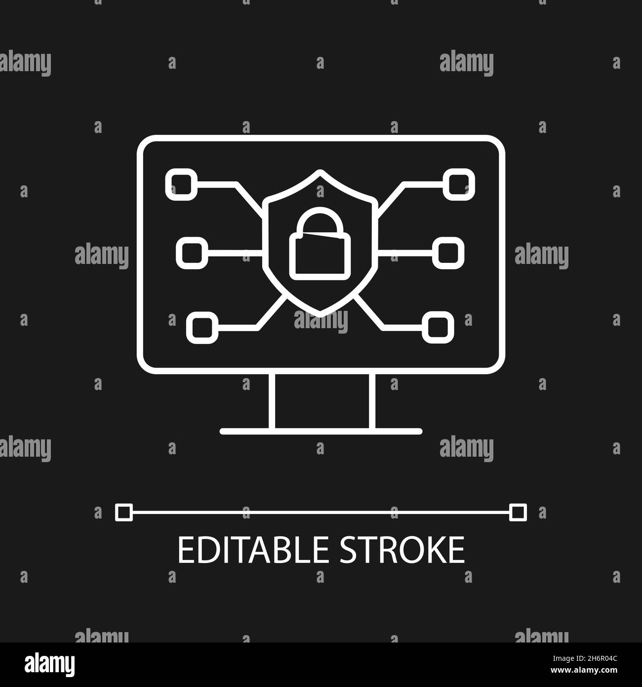 Online safety white linear icon for dark theme Stock Vector Image & Art ...