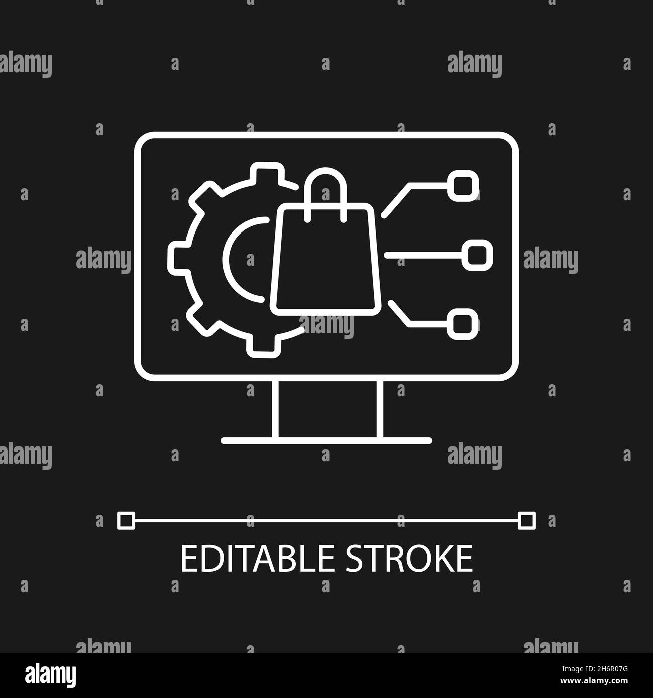 Digital product management white linear icon for dark theme Stock ...