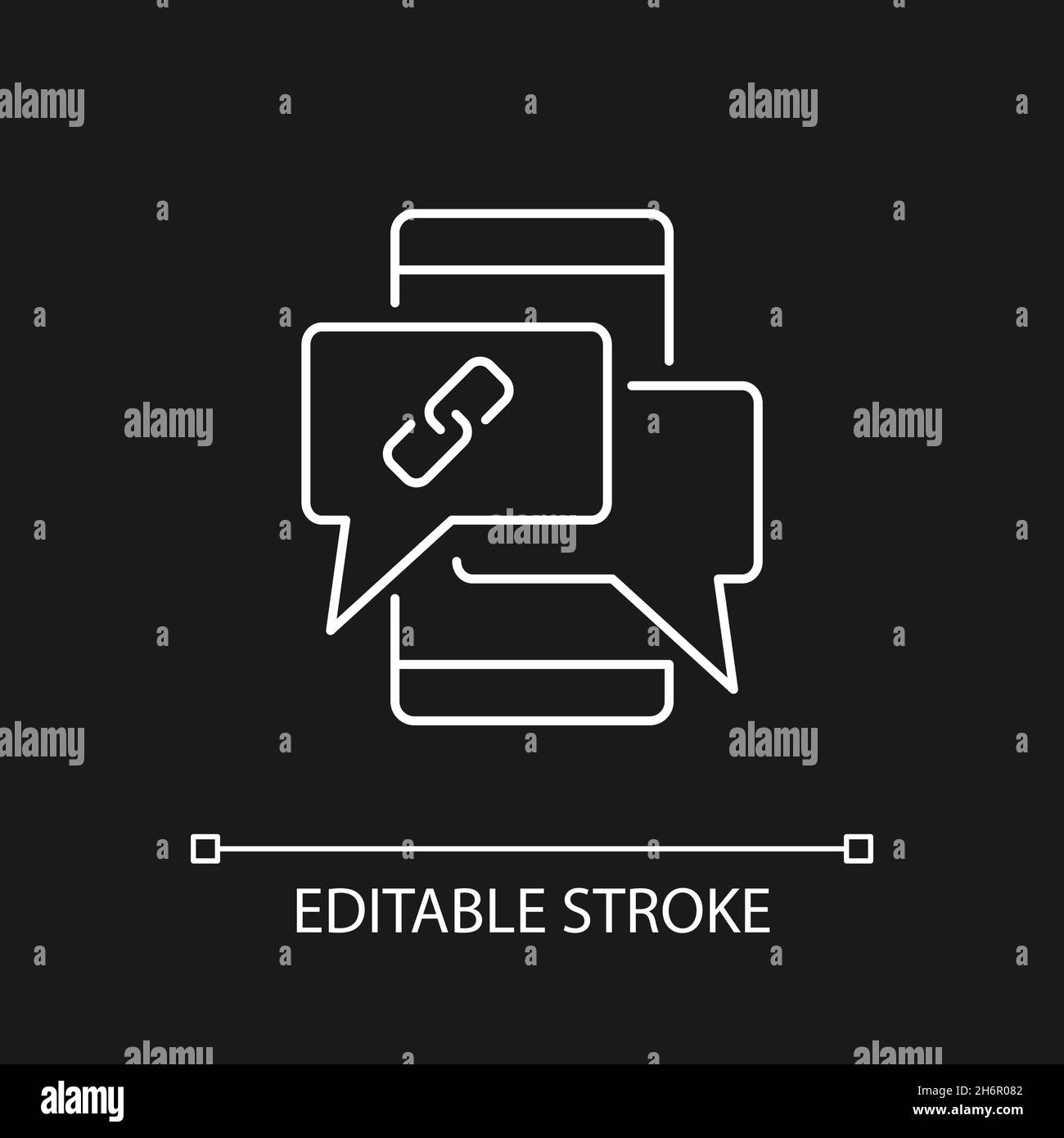 Digital communication white linear icon for dark theme Stock Vector ...