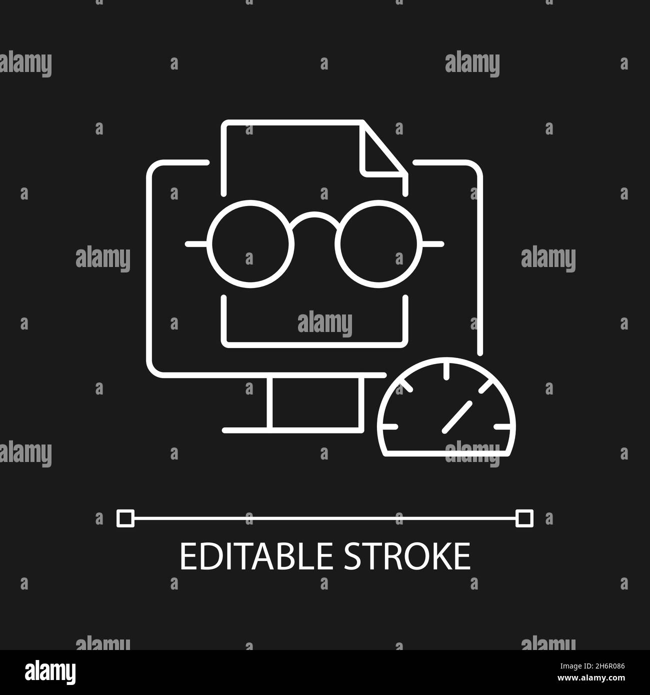 Speed reading white linear icon for dark theme Stock Vector Image & Art ...