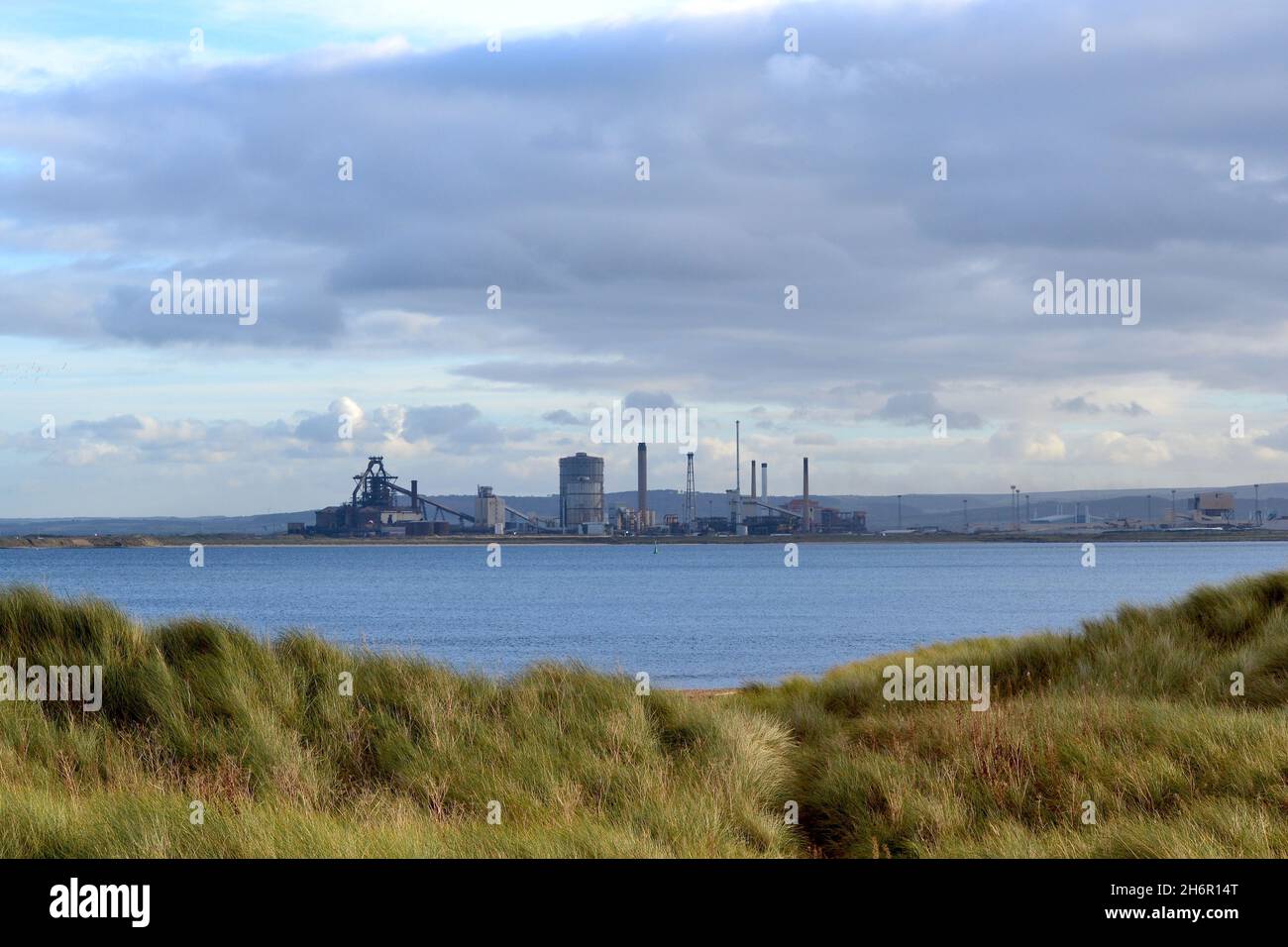 Former Redcar Steelworks site now owned by TVCA as part of Teesside Freeport and the future Net Zero Teesside Power and Carbon Capture site. Stock Photo