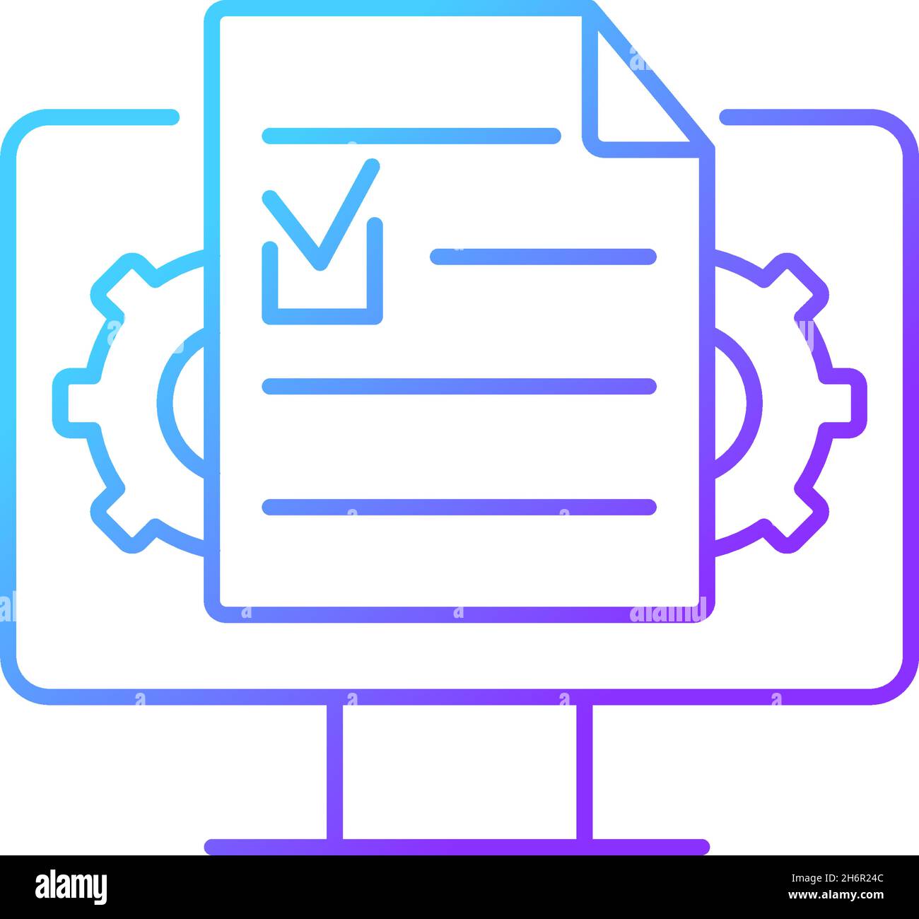Document management gradient linear vector icon Stock Vector