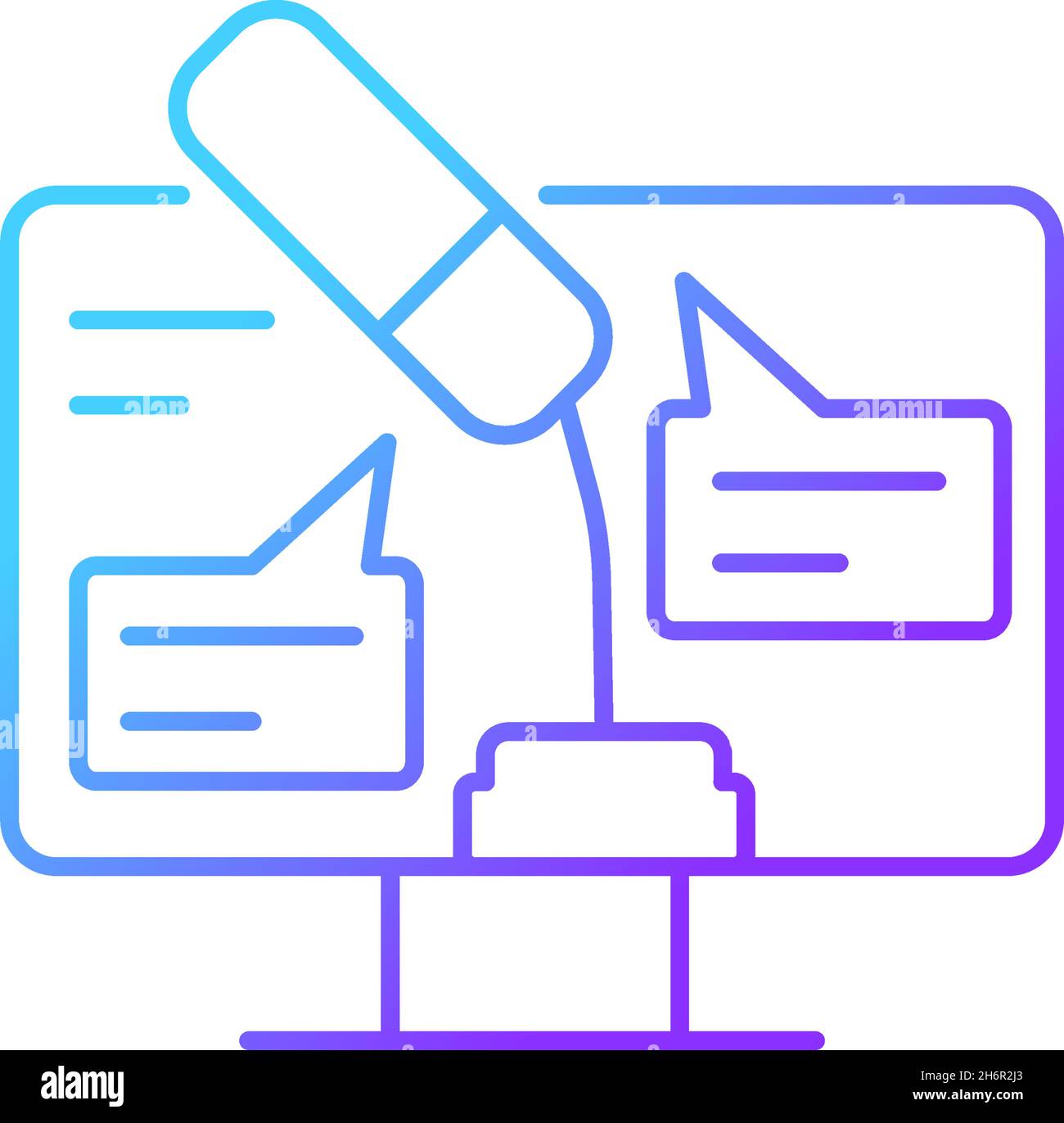 Digital oratory gradient linear vector icon Stock Vector