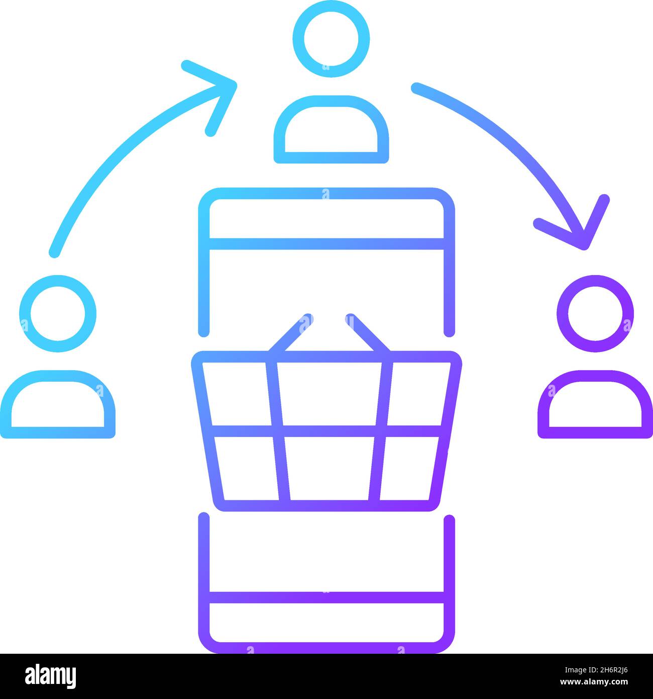 Social selling strategy gradient linear vector icon Stock Vector