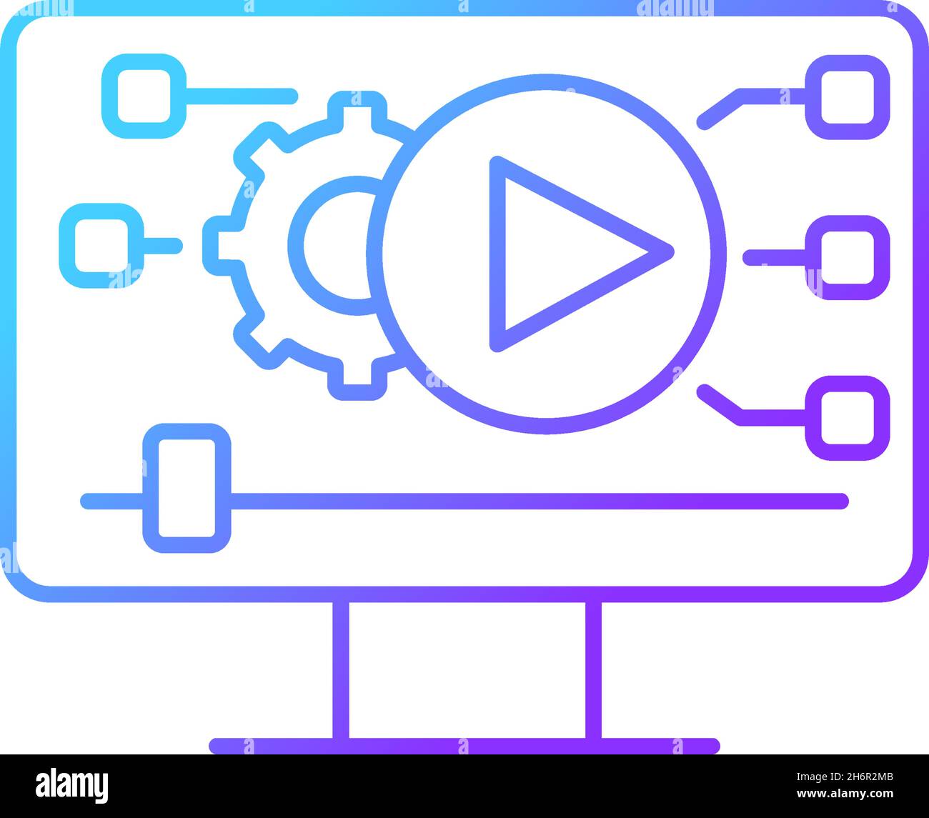 Video making gradient linear vector icon Stock Vector