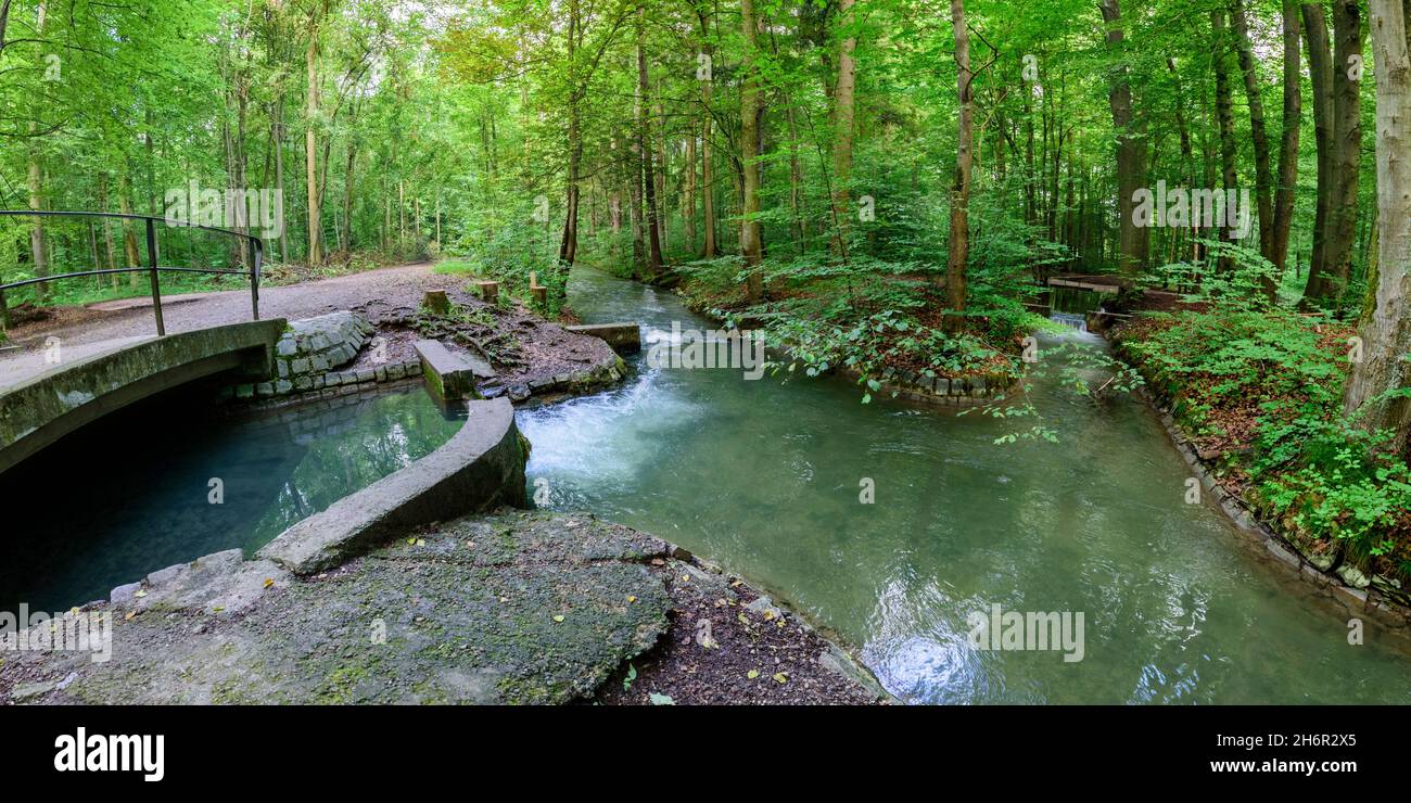 Water management site in the city forest of Augsburg Stock Photo Alamy