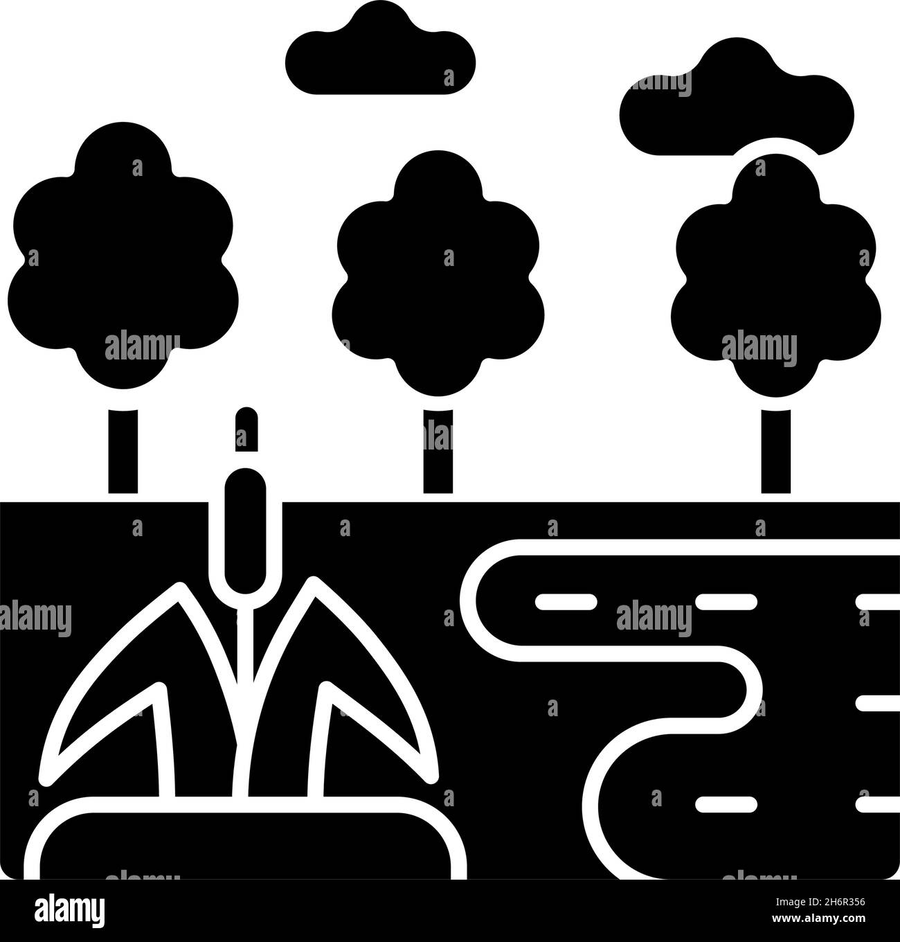 Wetland black glyph icon Stock Vector Image & Art - Alamy
