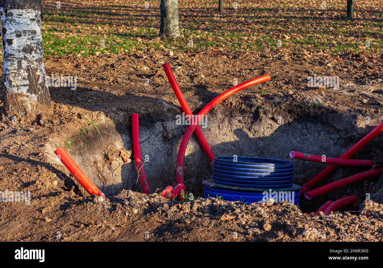 High voltage underground power cable hires stock photography and