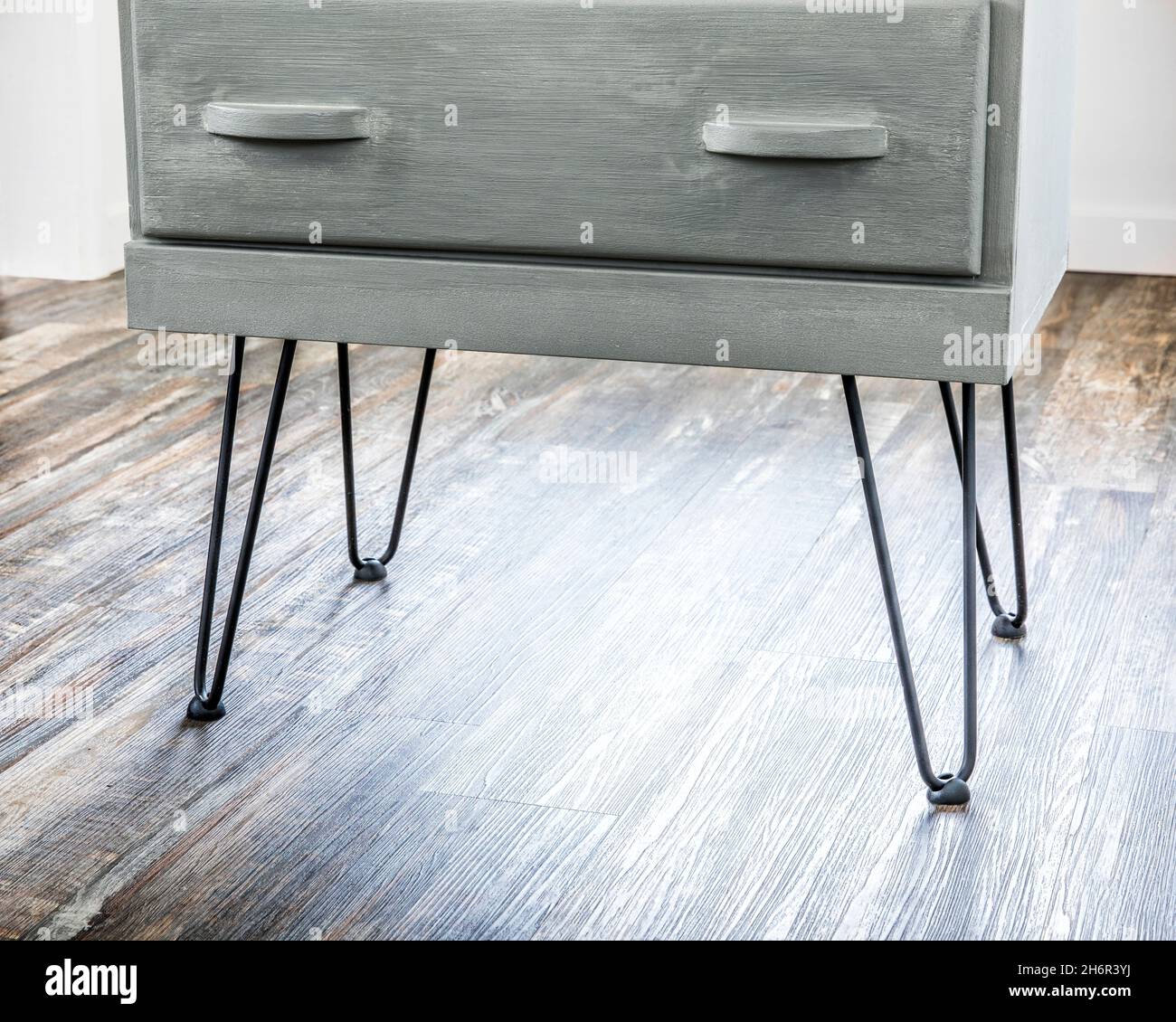 Hairpin legs on a furniture piece. Stock Photo