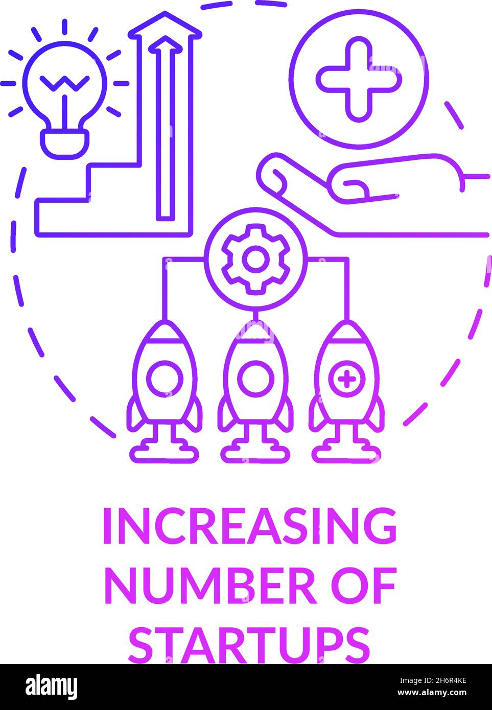 Launching new startups concept icon Stock Vector