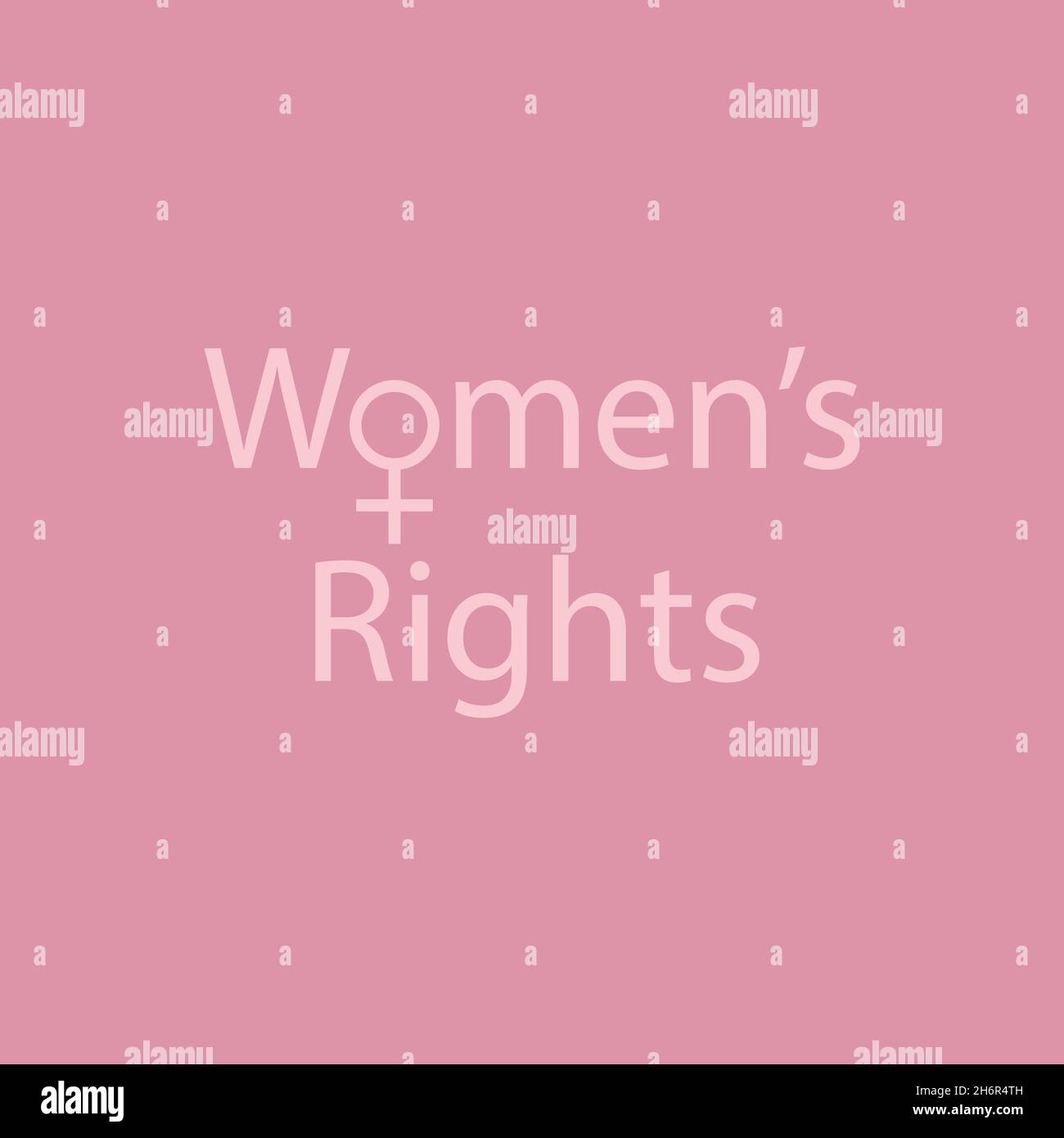 Womens rights text with female gender symbol, vector illustration Stock