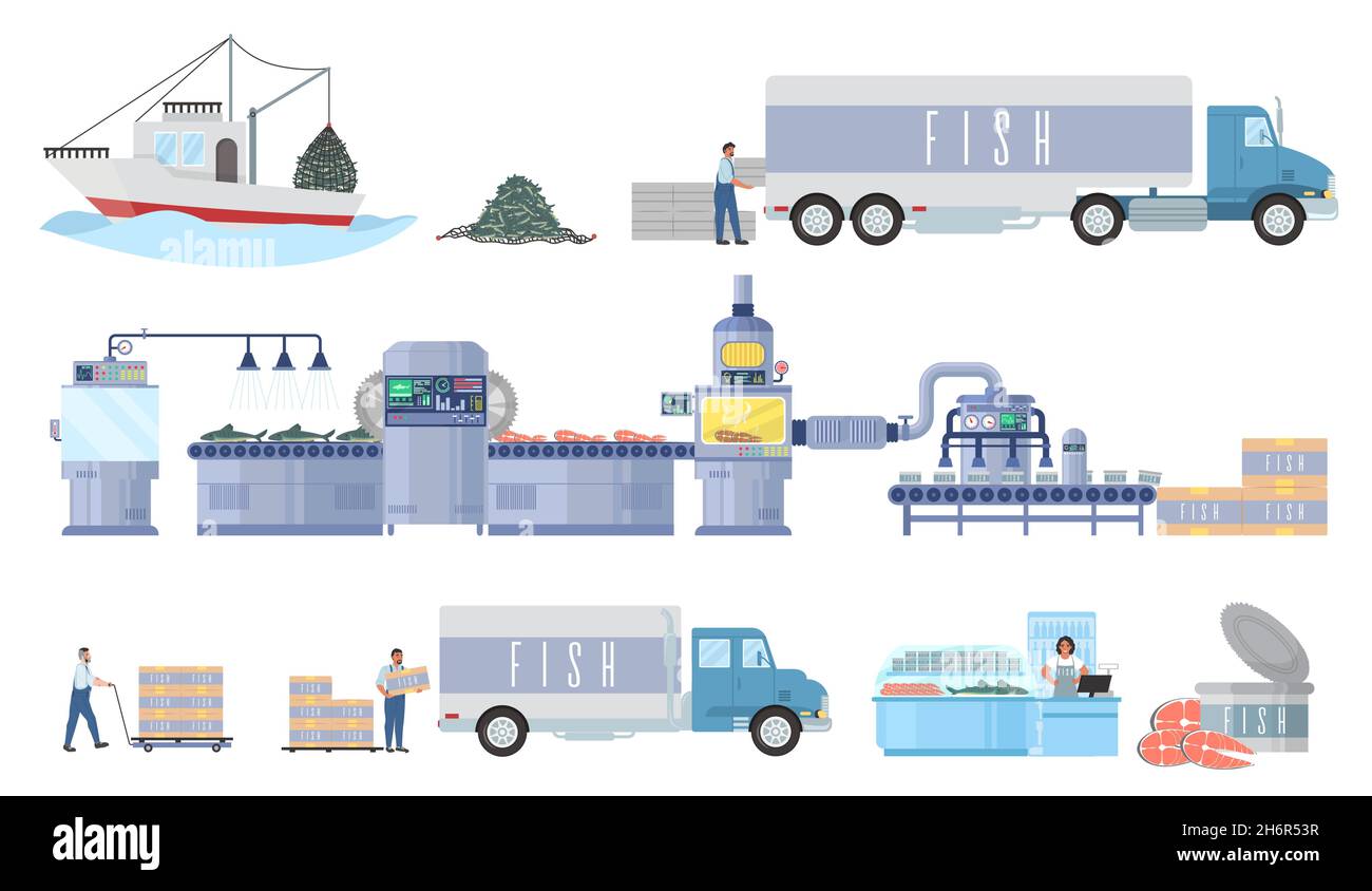 Fish_processing Stock Vector Images Alamy