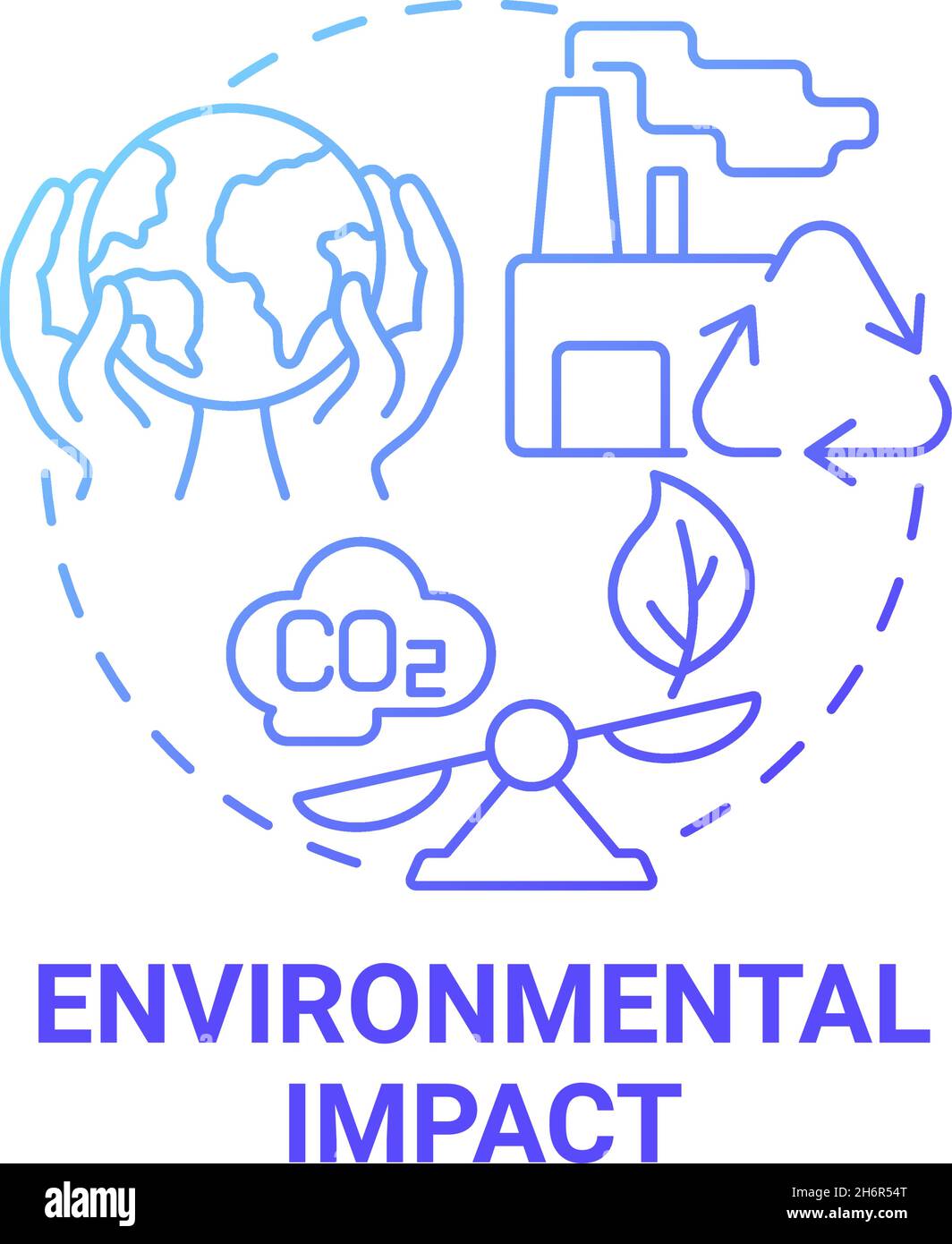 Environmental impact blue gradient concept icon Stock Vector Image