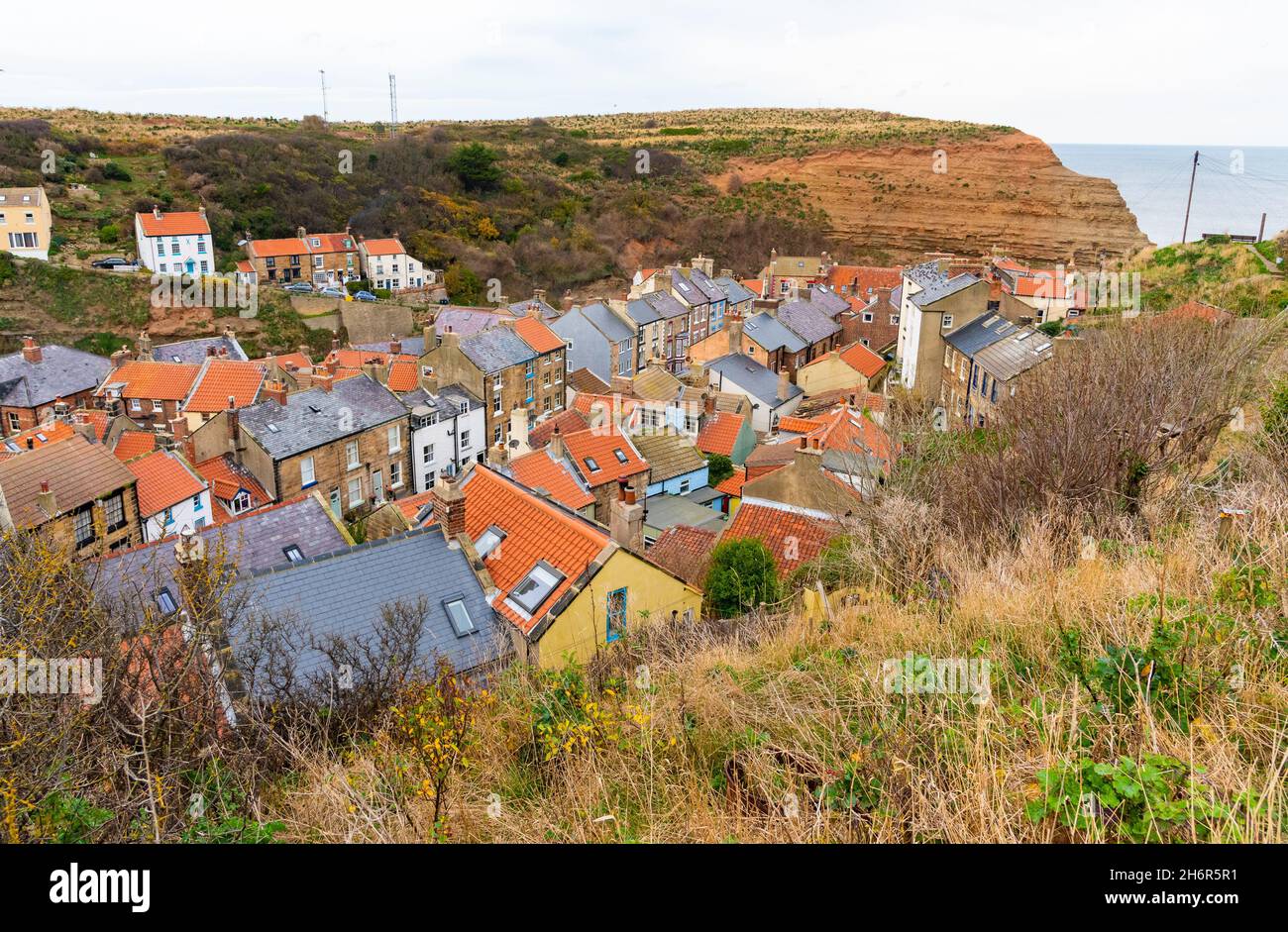 Rooves  at the seaside village of Staithes,  Scarborough , North Yorkshire, UK Stock Photo