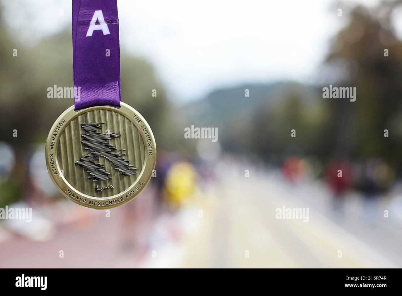 Athens  authentic marathon medal Stock Photo
