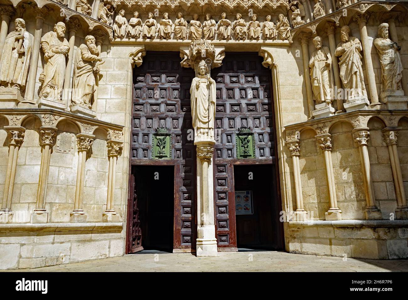 Burgos, side portal of the cathedral Stock Photo