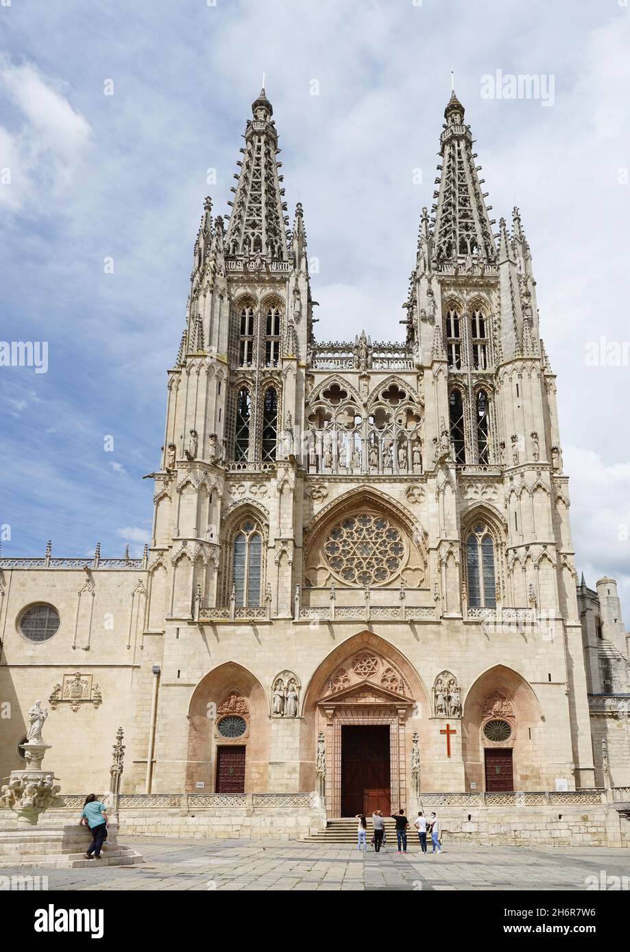 Way of St. James:: Santa Maria, Cathedral of Burgos, main portal Stock Photo