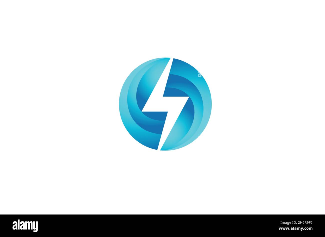 Flash Planet Blue Circle Thunder Logo Vector Design Illustration Stock ...