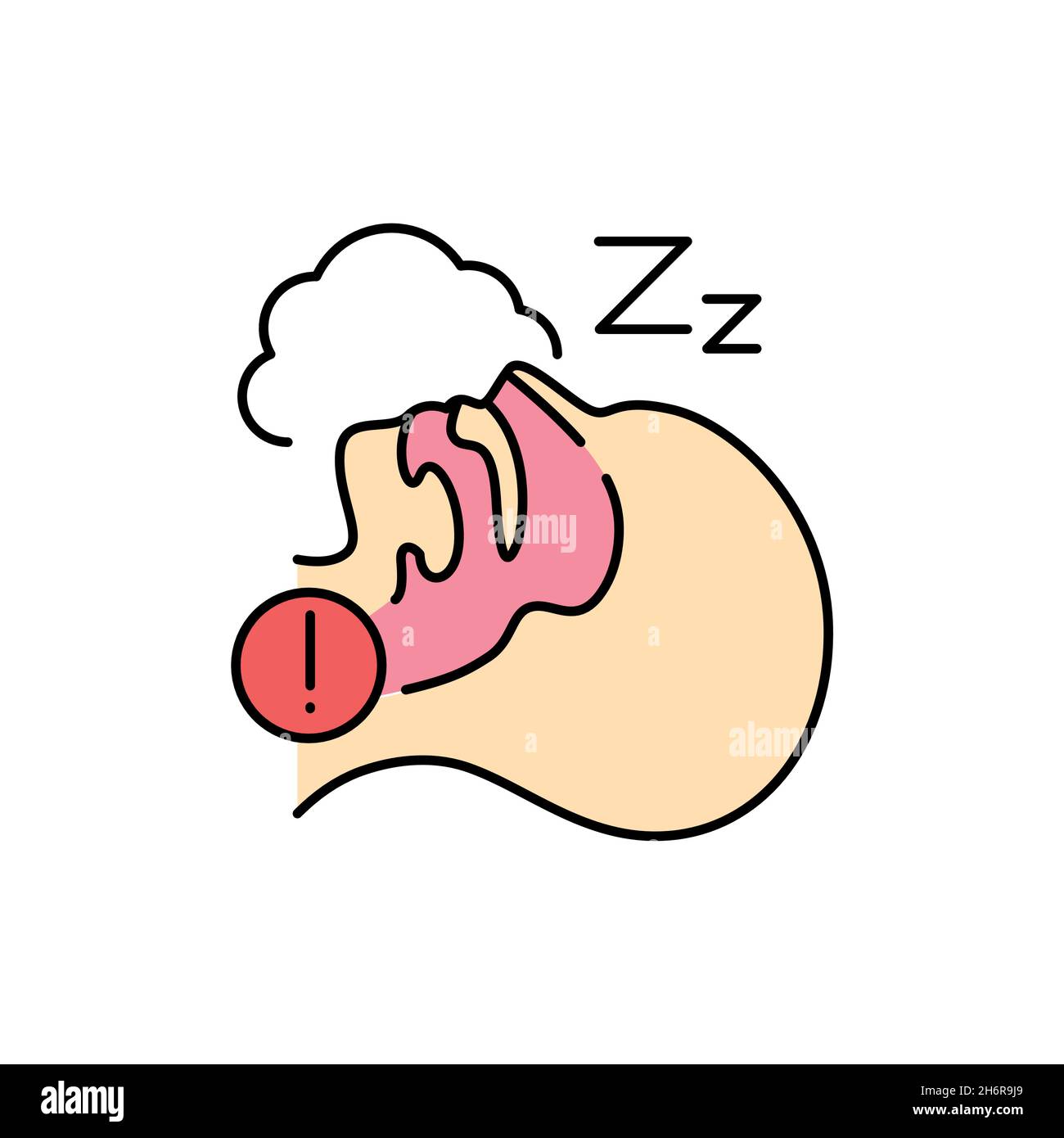 Snore color line icon. Human diseases. Pictogram for web page, mobile