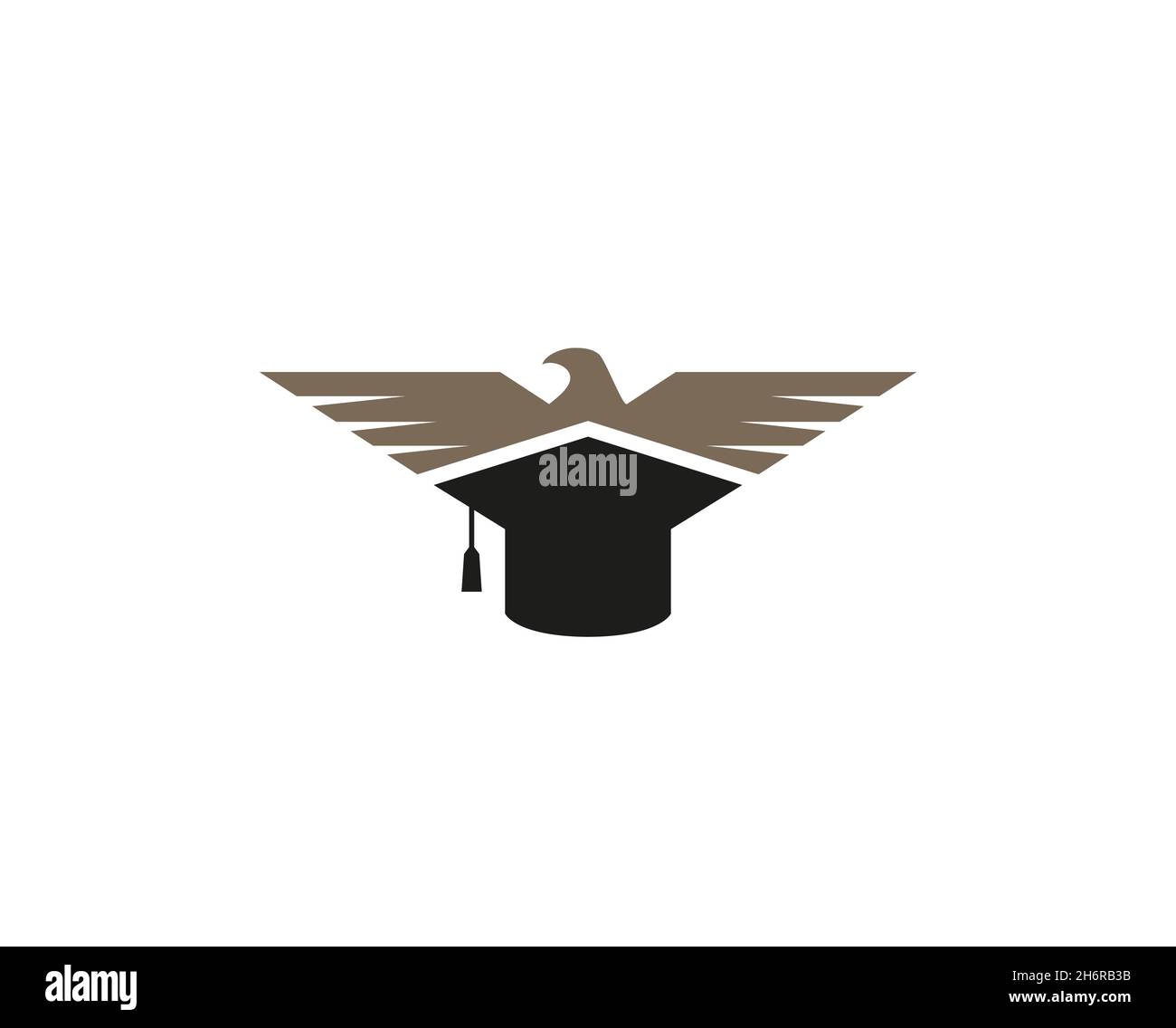 Creative Abstract Eagle Bird Graduation Hat Logo Design Vector Symbol Illustration Stock Vector