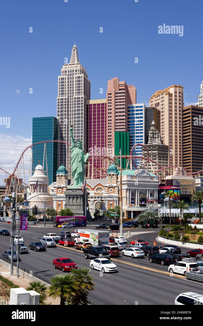 LAs Vegas, NV, USA August, 30, 2017 New YorkNew York Casino and Hotel architecture facade