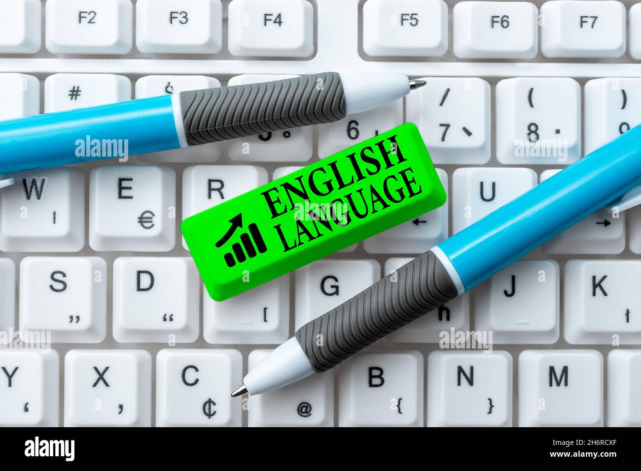 Text sign showing English Language. Business showcase third spoken native lang in world after Chinese and Spanish Abstract Office Typing Jobs Stock Photo