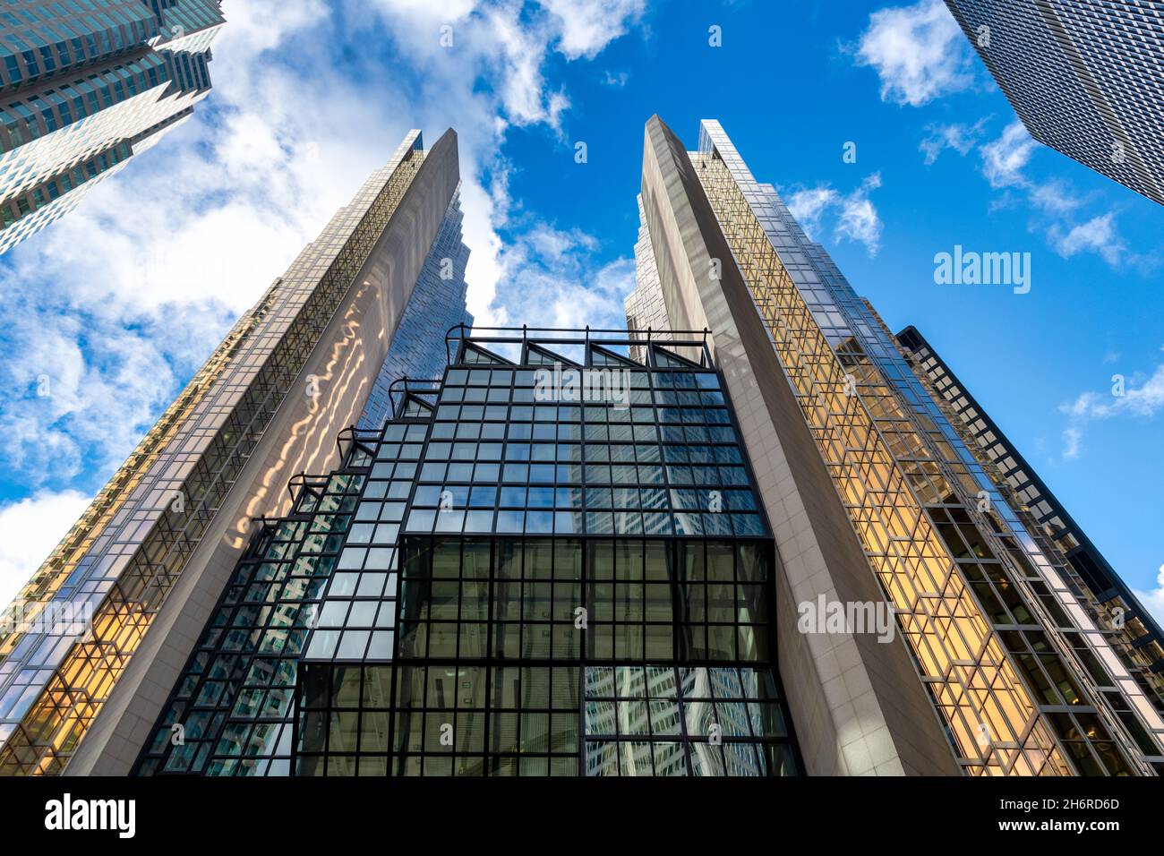 Facade of the Royal Bank Plaza building which serves as the corporate headquarters of the Royal Bank of Canada in Toronto city. Nov. 17, 2021 Stock Photo