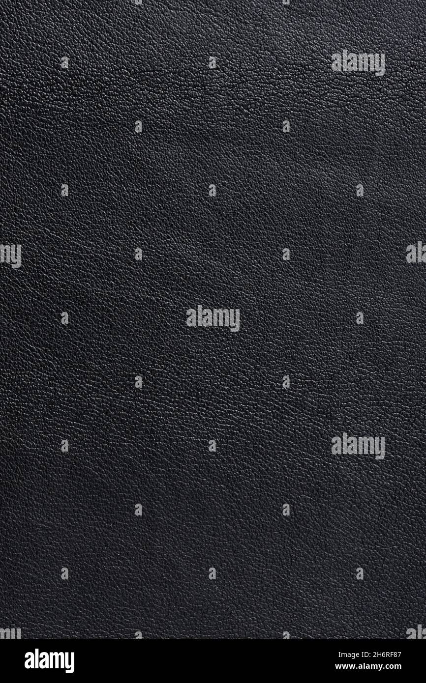 Black leather background texture. Full frame Stock Photo