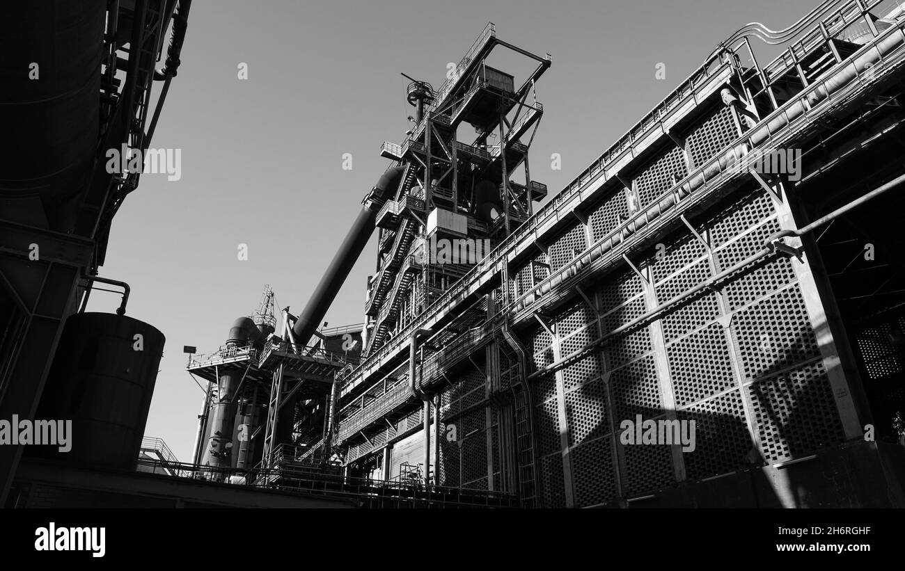 Old steel factory in duisburg, germany Stock Photo